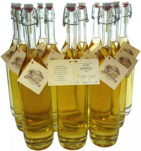 18 Flaschen Prinz Alte Marille 0,5l - im Holzfass gereift aus Österreich