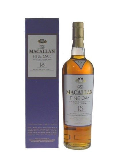 Macallan Whisky 18 Jahre Fine Oak 0,7l mit Geschenkkarton (Importeur Fassbind)