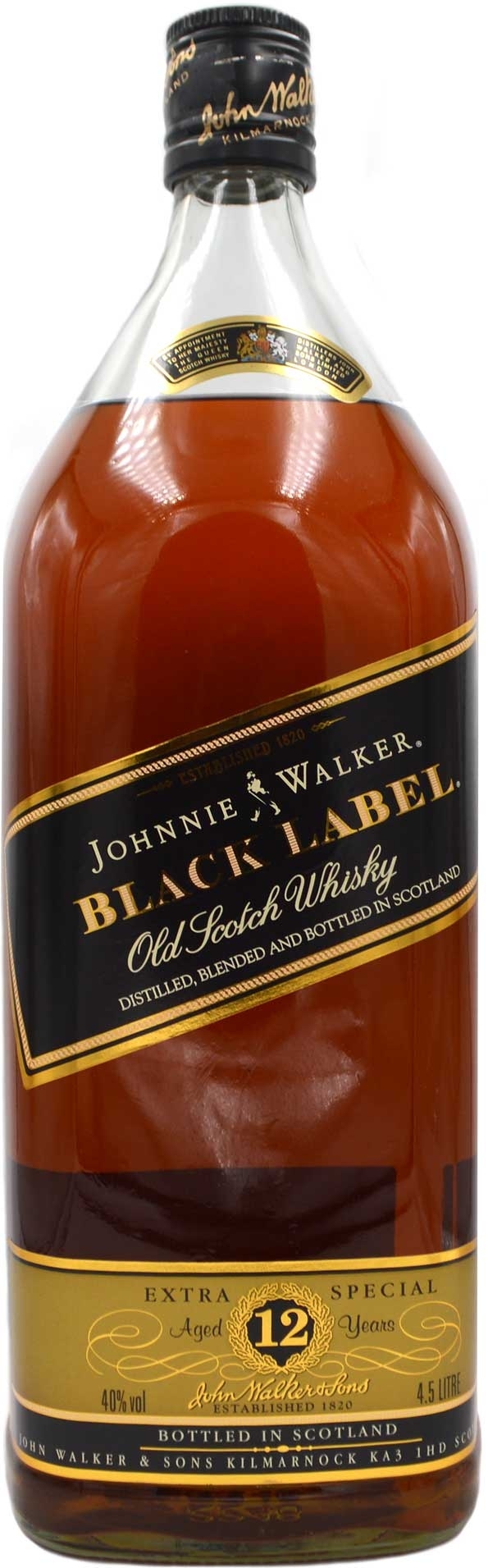paspoort perspectief Geometrie Johnnie Walker Whisky Black Label 12 Jahre 4,5l Großflasche