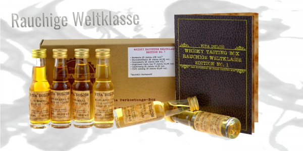 Whisky Tasting Box rauchige Weltklasse 6x0,02l