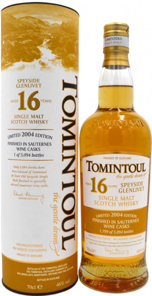 Tomintoul 16 Jahre Sauternes Wine Cask Finish 2004 Edition 0,7l