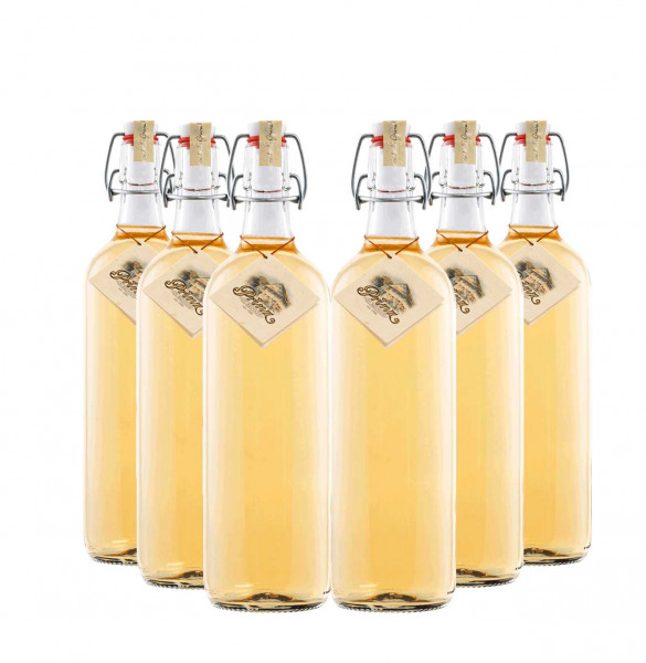 6 bottles of Prinz Alte Williams Christ Birne 1,0l - old Williams Christ pear fruit brandy