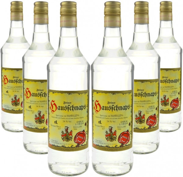 6 Flaschen Prinz Hausschnaps Marille 1,0l Schnaps aus Österreich -7% Rabatt