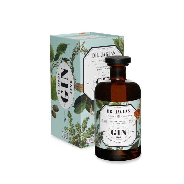 Dr. Jaglas Dry Gin-Seng 0.5l - 50% vol. - mit Geschenkpackung