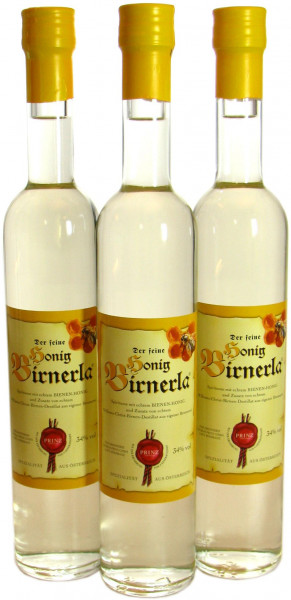 3 Flaschen Prinz Honig Birnerla ( Birnenschnaps mit Honig ) 0,5l - aus Österreich
