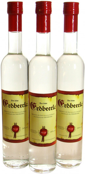 3 Flaschen Prinz Erdbeerla ( Erdbeerschnaps ) 0,5l aus Österreich