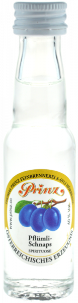 Prinz Pflümli-Schnaps 0,02l Miniatur - Spirituose aus Österreich