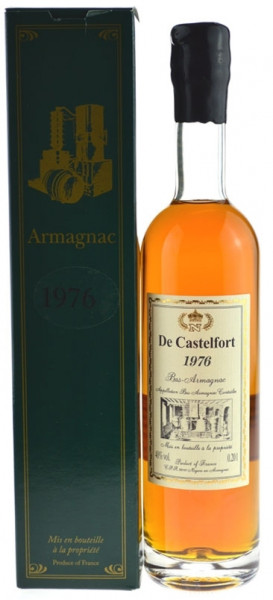 De Castelfort Armagnac Jahrgang 1976 - abgefüllt 2013/2016 - 36/39 Jahre im Fass gelagert
