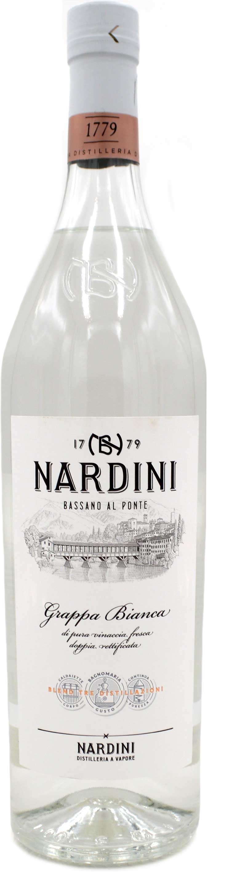 Nardini Grappa Bianca 1.0l - Bassano Aquavite Di Pura Vinaccia |  worldwidespirits