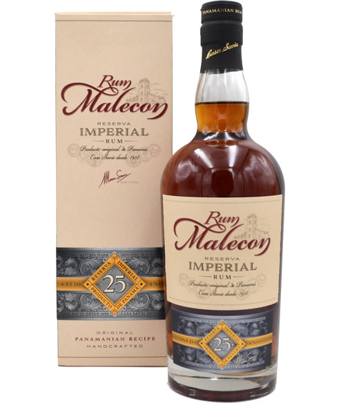 Malecon Rum 25 Jahre 0,7l - brauner harmonisch weicher Premium-Rum aus Panama