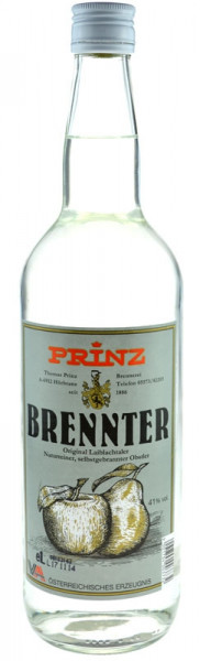 Prinz Brennter Schnaps 1,0l selbstgebrannter Obstler aus Österreich