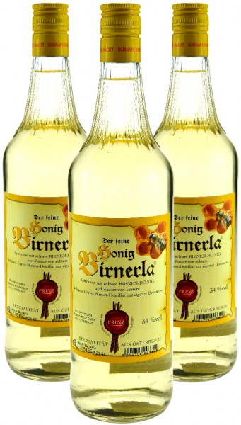 3 Flaschen Prinz Honig Birnerla ( Birnenschnaps mit Honig ) 1,0l aus Österreich