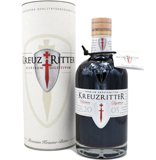Kreuzritter Elixirum Digestivum 0,5l - Premium Kräuter-Bitter-Likör incl. Geschenkdose