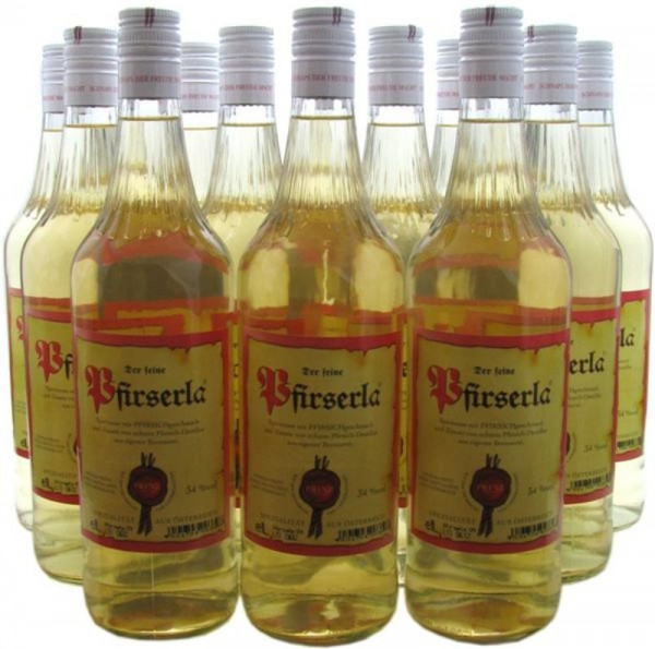 12 Flaschen Prinz Pfirserla (Pfirsichschnaps) 1,0l aus Hörbranz in Österreich