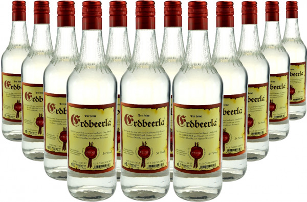 18 Flaschen Prinz Erdbeerla (Erdbeerschnaps) 1,0l aus Österreich
